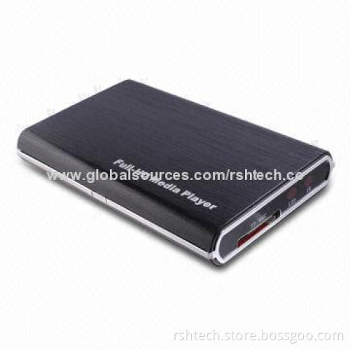 3D 1,080P HDD Media Player with 100 to 240V AC Input/5V DC Output Voltage, Measures 132 x 82 x 21m